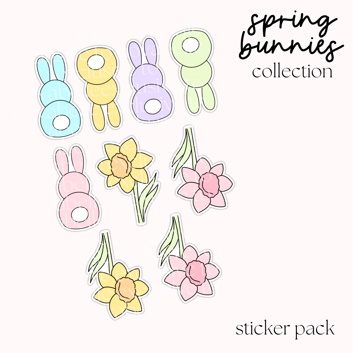 Spring Bunnies Sticker Pack (3)