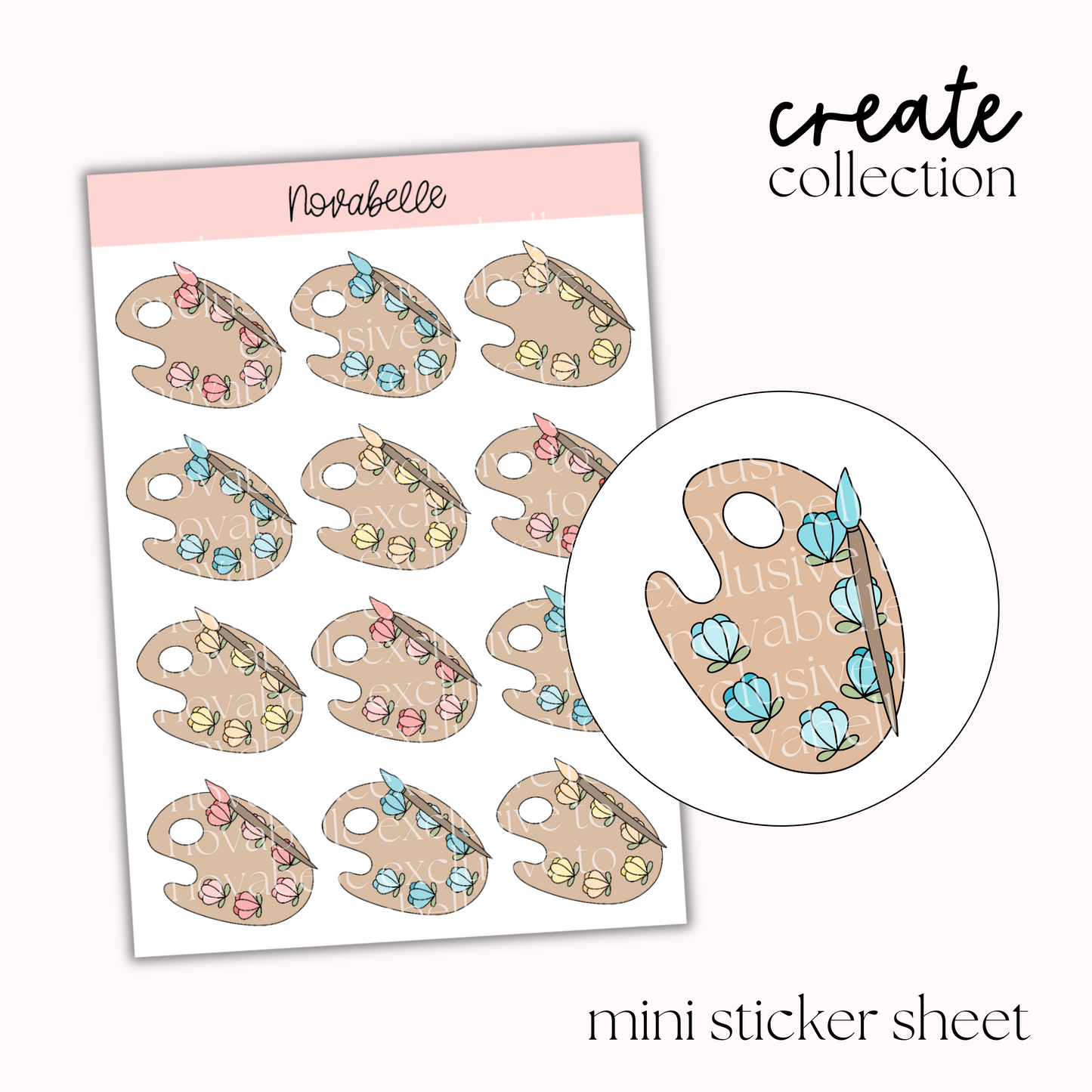 Paint Palettes Mini Sticker Sheet