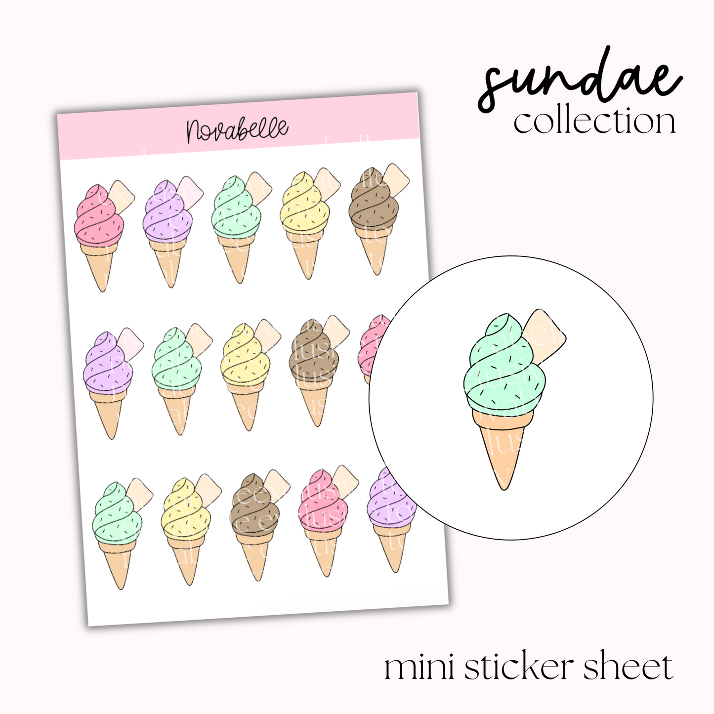 Ice Cream Sticker Sheet