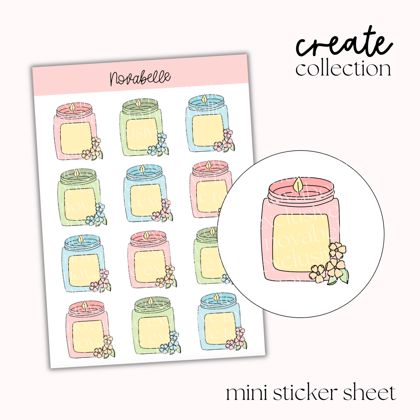 Candles Mini Sticker Sheet