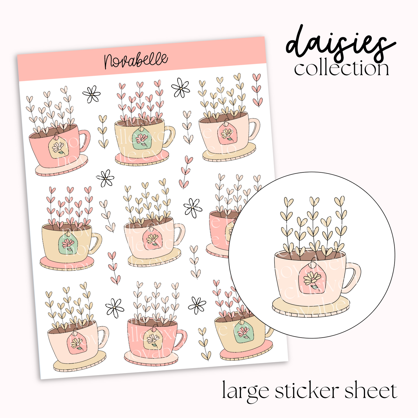 Floral Mug Sticker Sheet