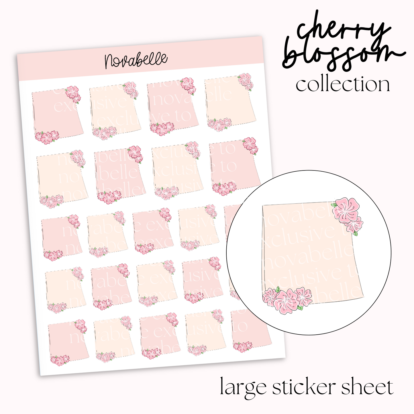 Cherry Blossom Sticky Notes Sticker Sheet