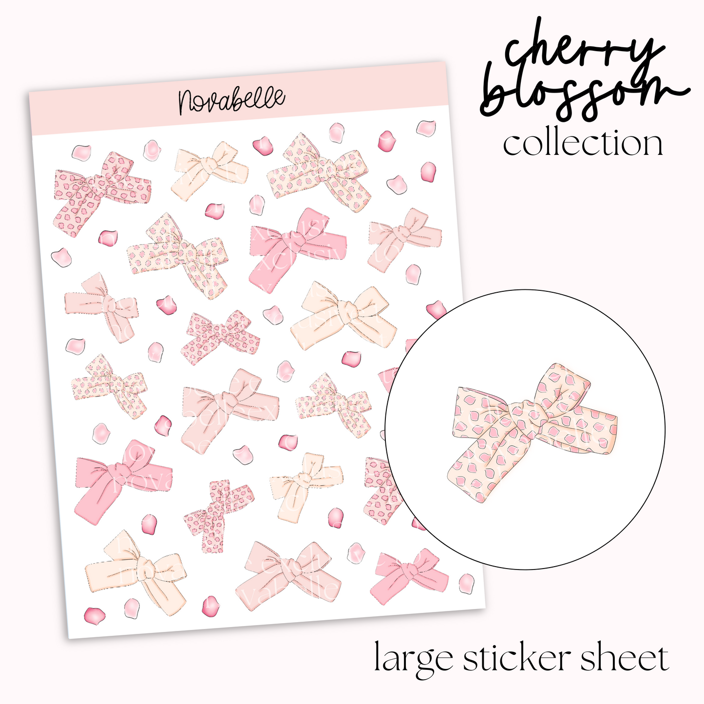 Cherry Blossom Bows Sticker Sheet