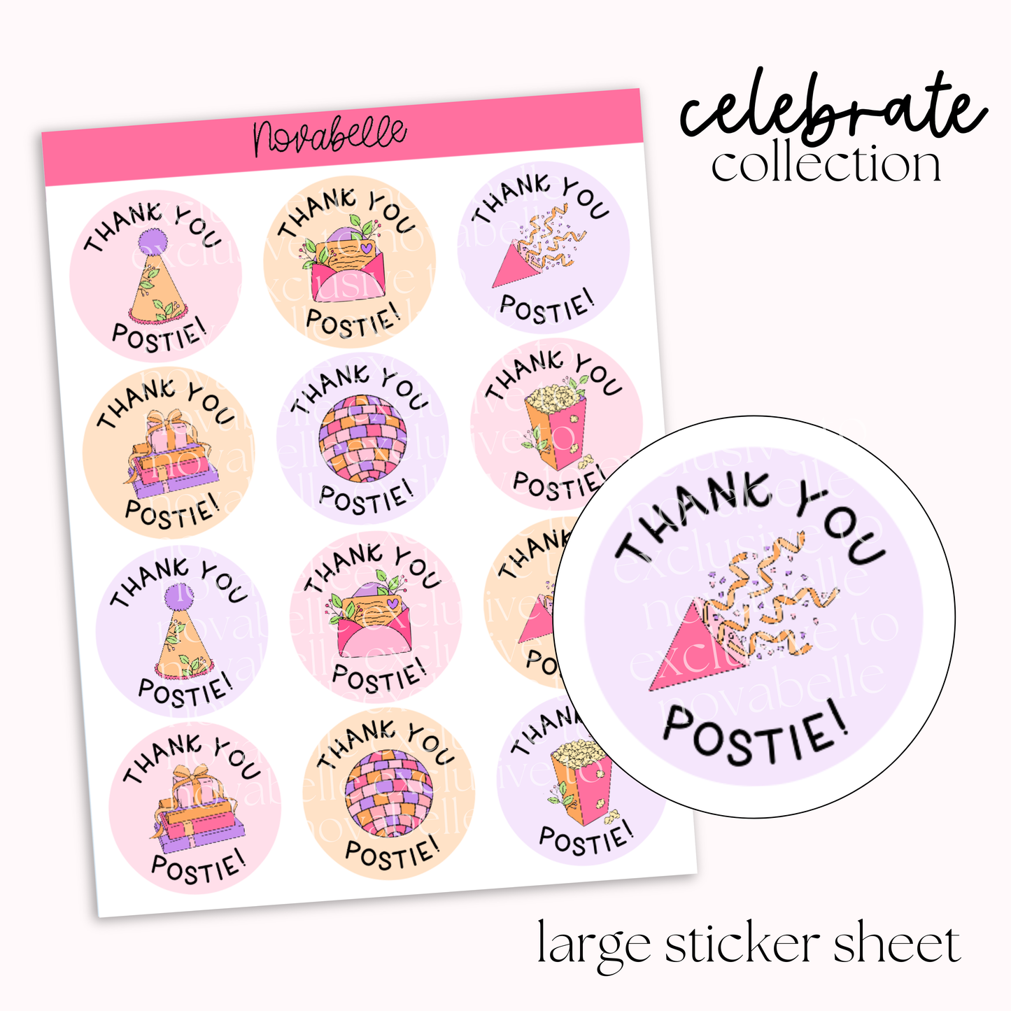 Thank You Postie Sticker Sheet