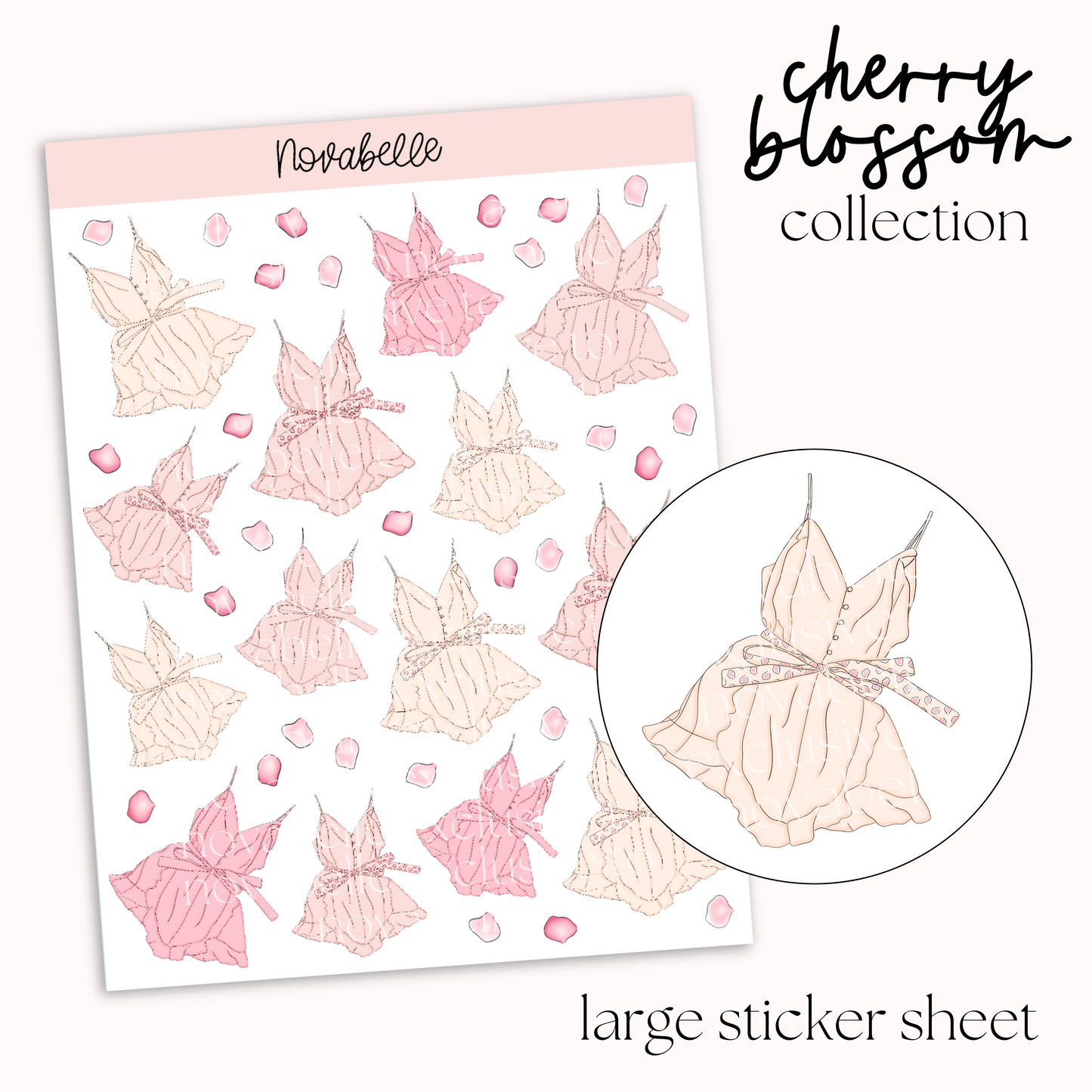 Cherry Blossom Dress Sticker Sheet