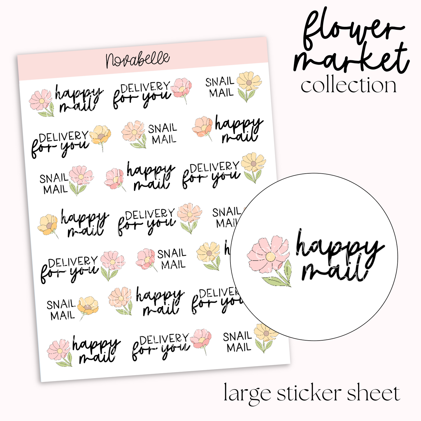 Happy Mail Script Sticker Sheet