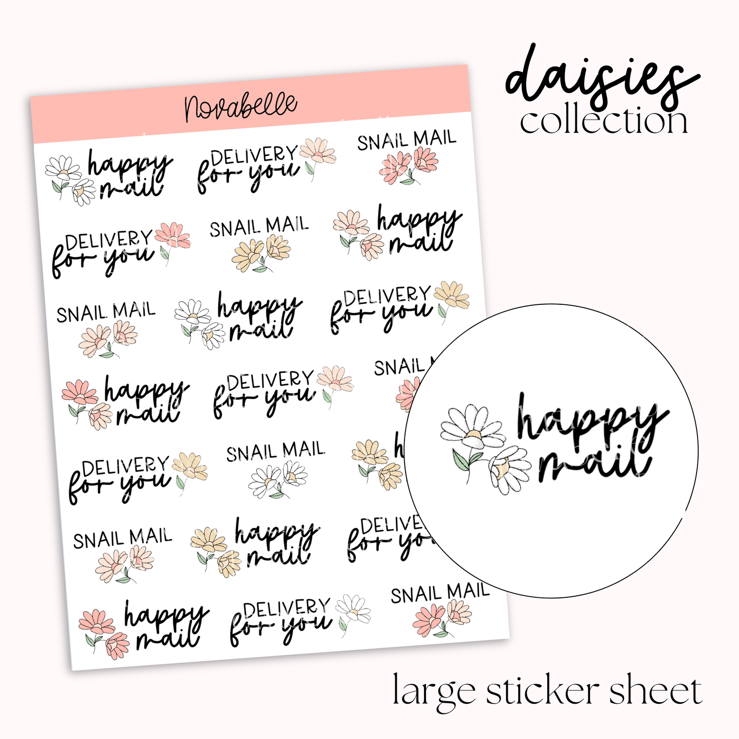 Happy Mail Script Sticker Sheet