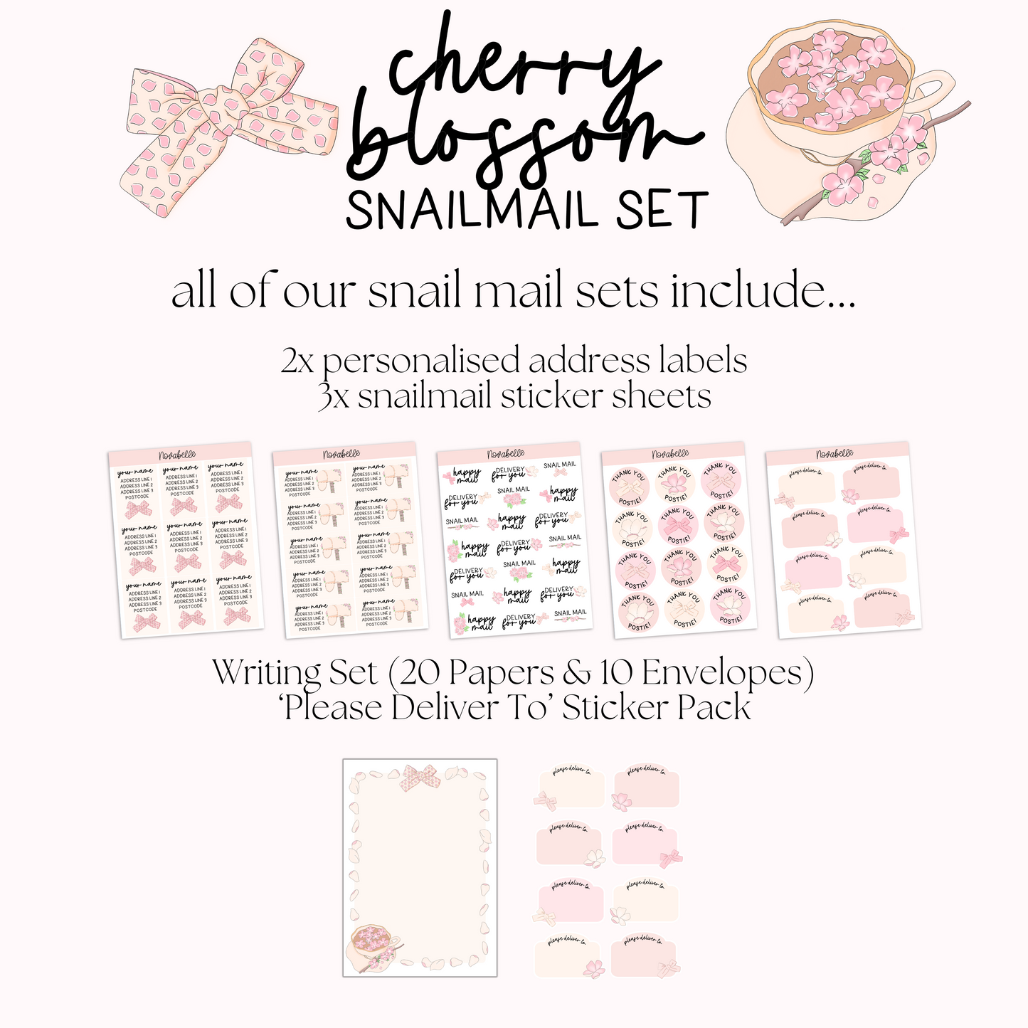 Cherry Blossom Snailmail Set