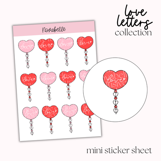 Love Balloon Sticker Sheet