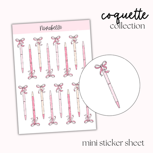 Bow Pens Sticker Sheet