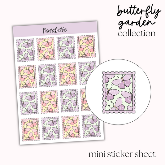 Butterfly Stamps Sticker Sheet