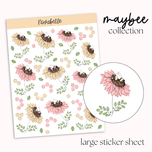 Bee Flower Sticker Sheet