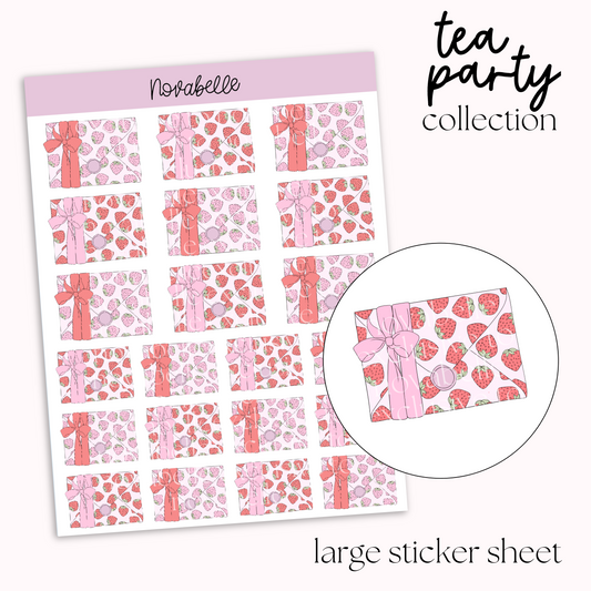 Strawberry Envelopes Sticker Sheet