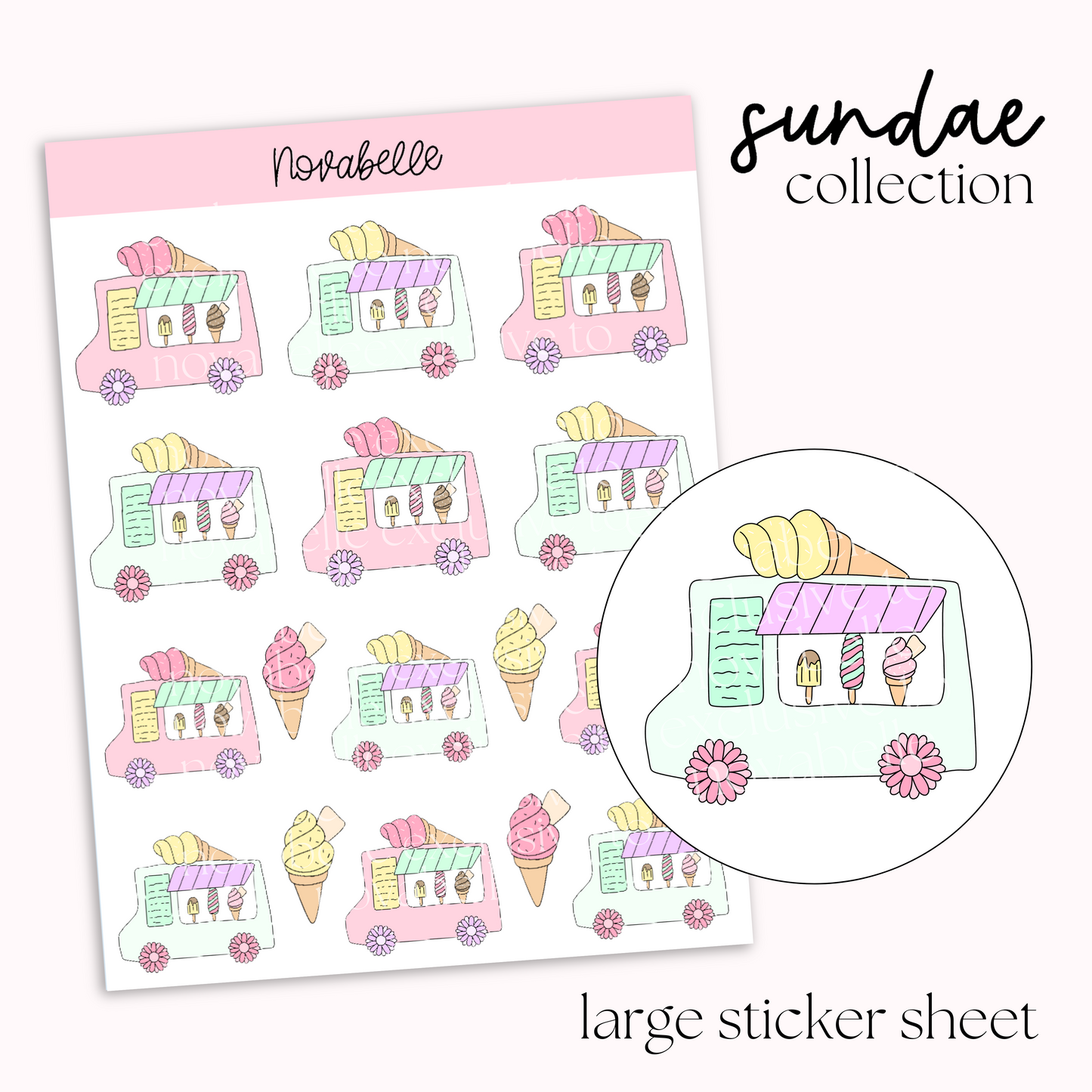 Ice Cream Van Sticker Sheet
