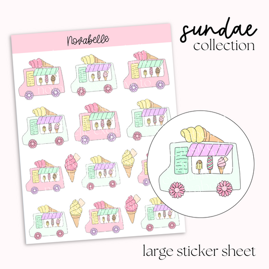 Ice Cream Van Sticker Sheet