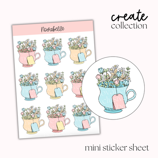 Teacups Mini Sticker Sheet