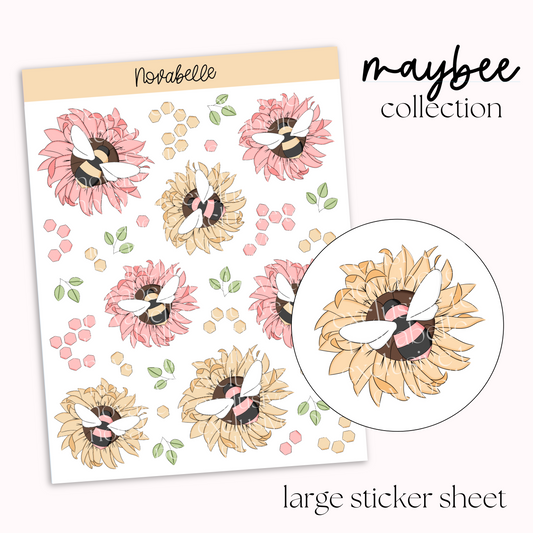Bee Flowers Sticker Sheet