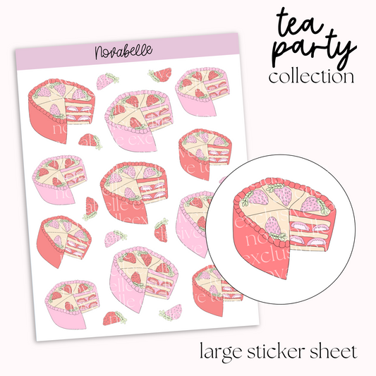 Strawberry Cakes Sticker Sheet