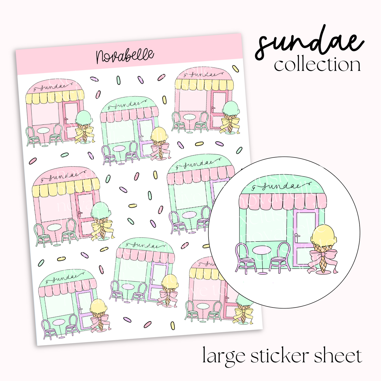 Ice Cream Parlour Sticker Sheet
