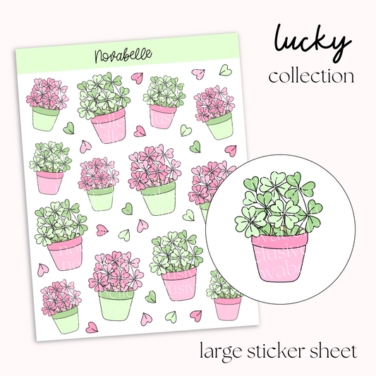 Clover Plant Pot Sticker Sheet