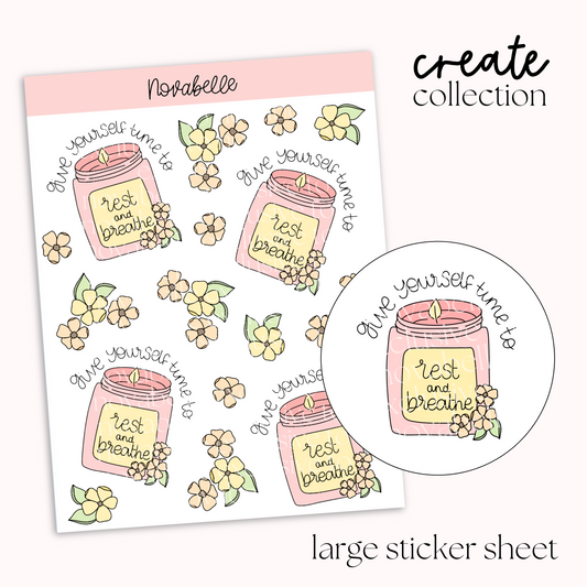 Rest And Breathe Sticker Sheet