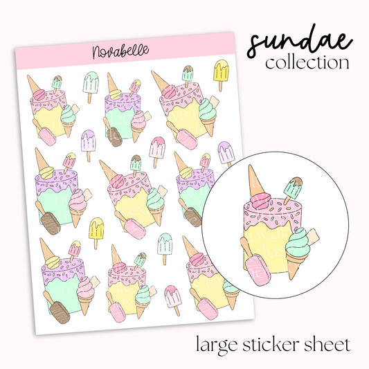 Ice Cream Cakes Sticker Sheet