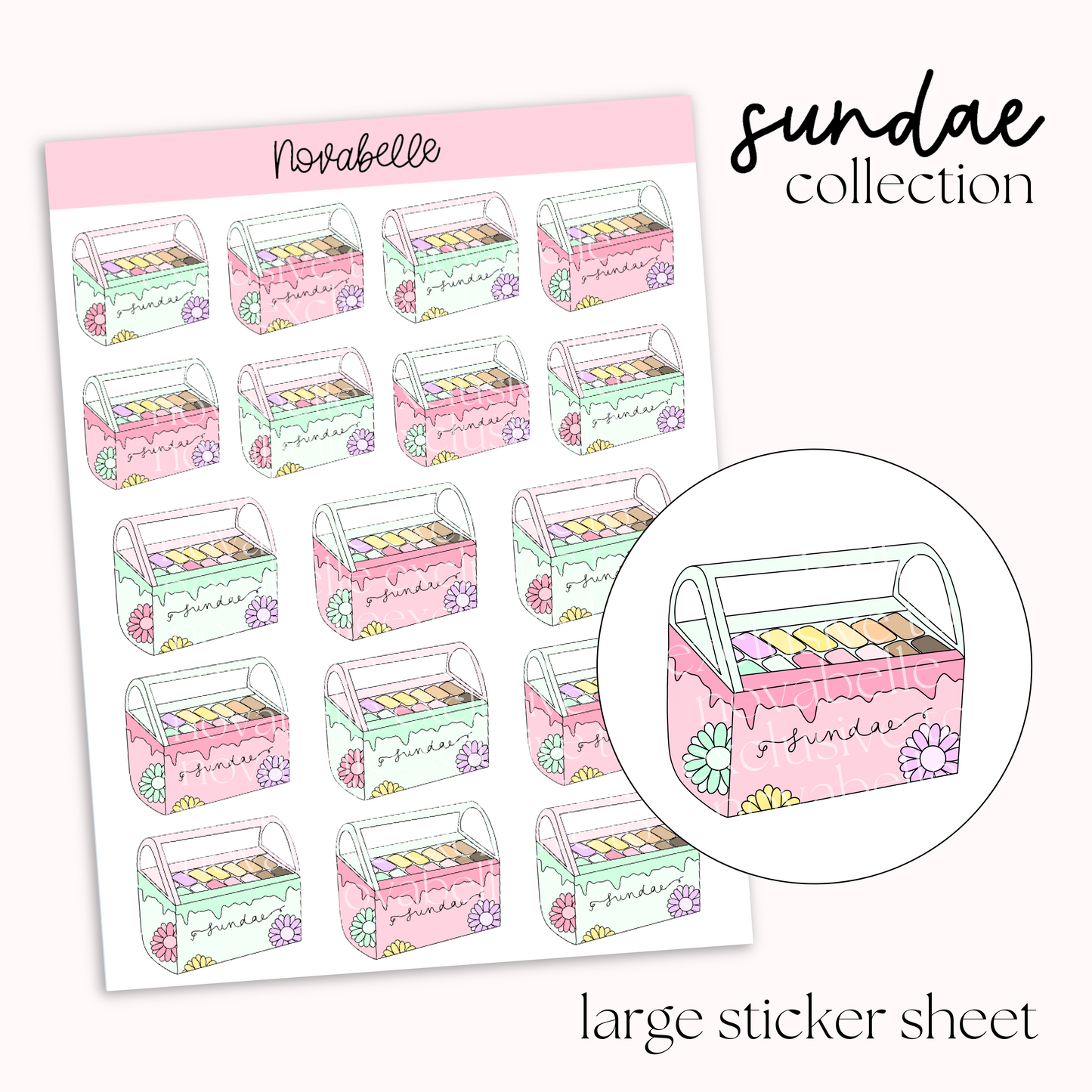 Ice Cream Cabinet Sticker Sheet