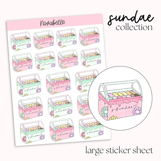 Ice Cream Cabinet Sticker Sheet