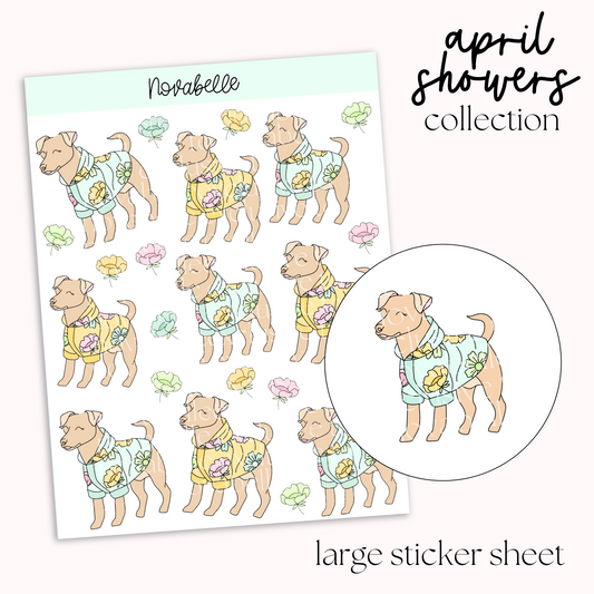 Dog Raincoats Sticker Sheet
