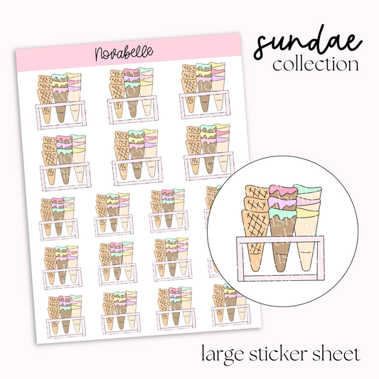 Ice Cream Cone Sticker Sheet