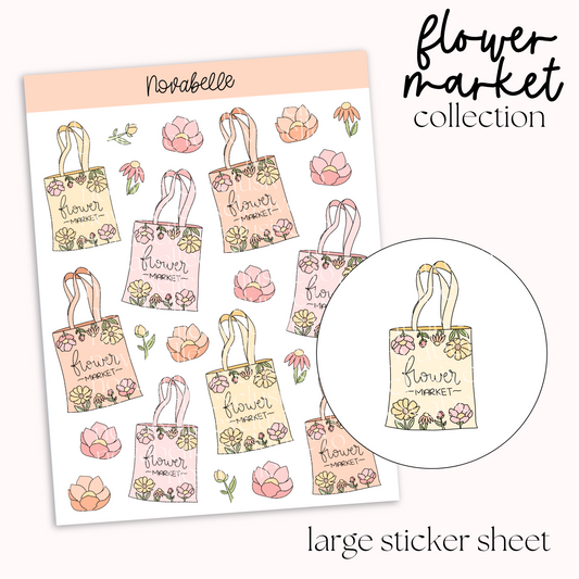 Flower Market Bag Sticker Sheet