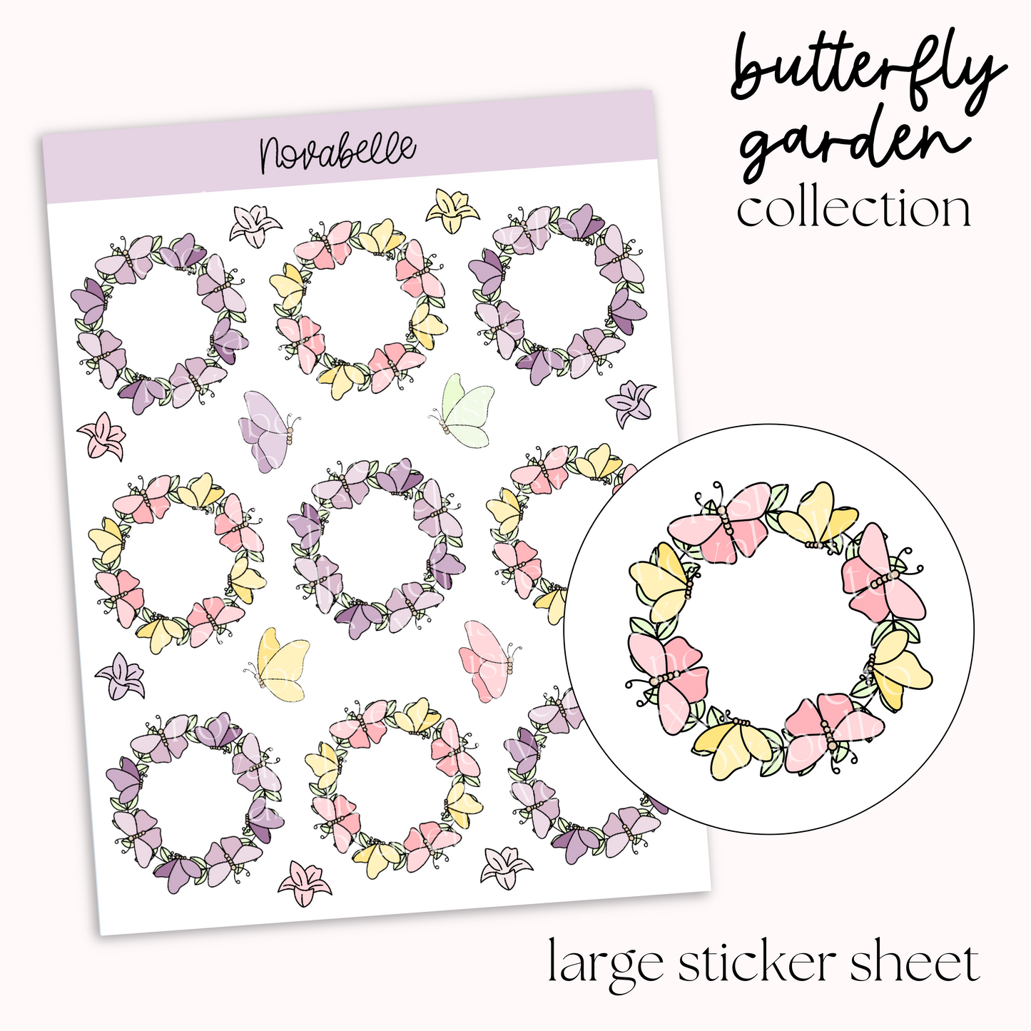 Butterfly Wreath Sticker Sheet