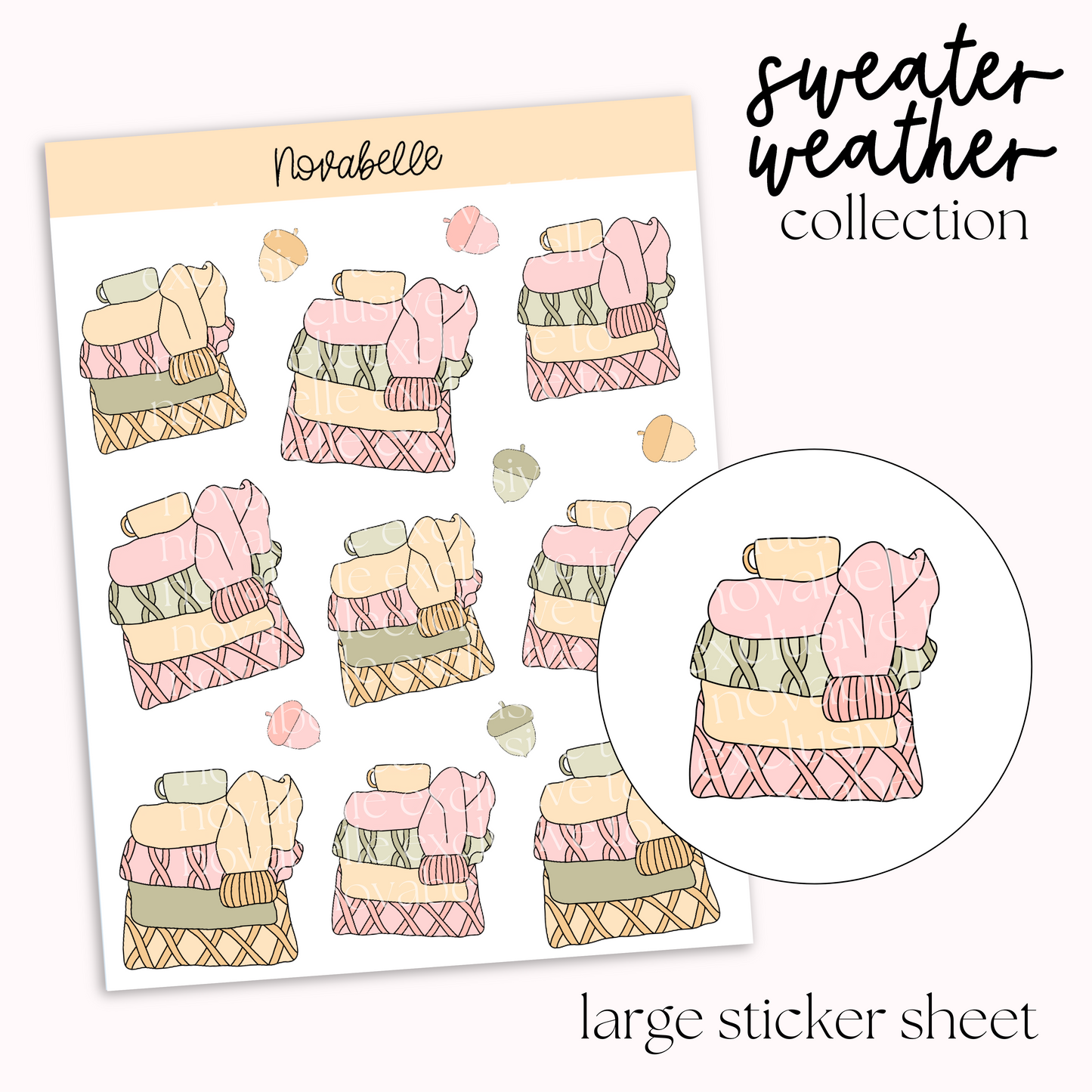 Sweater Stack Sticker Sheet