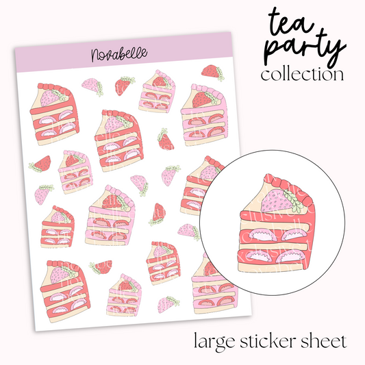 Strawberry Cake Slices Sticker Sheet
