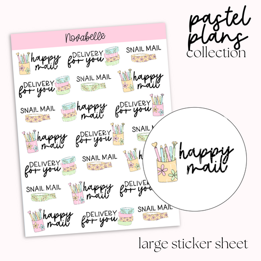 Happy Mail Script Sticker Sheet