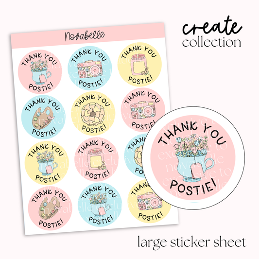 Thank You Postie Sticker Sheet