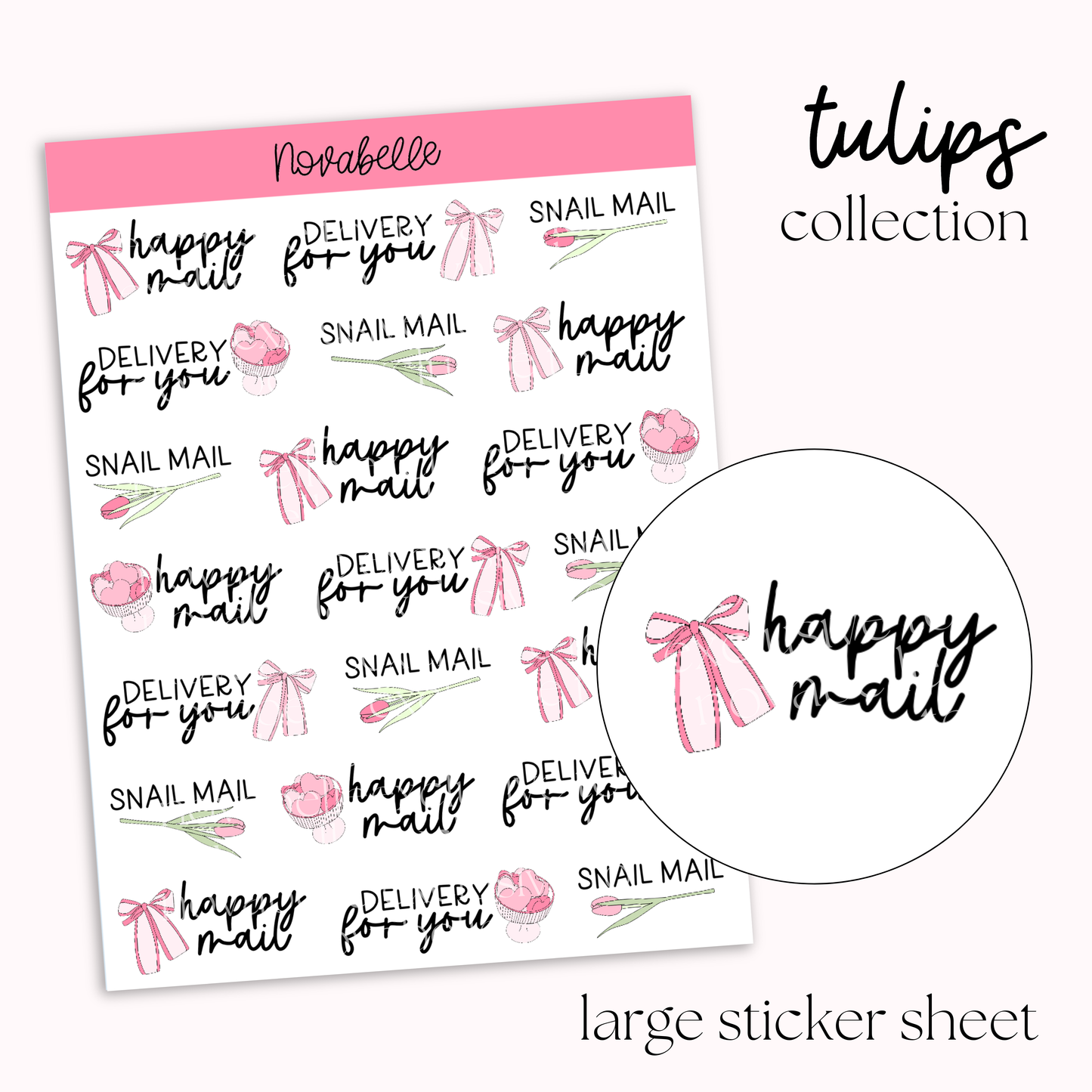 Happy Mail Script Sticker Sheet