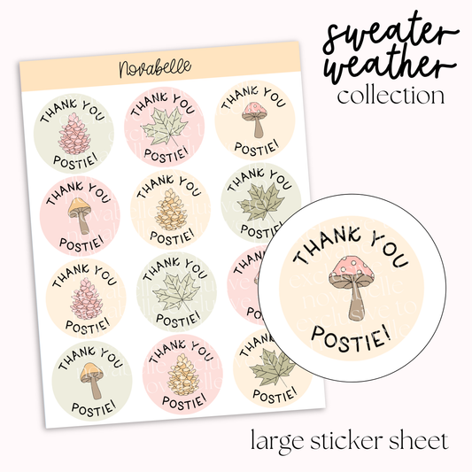 Thank You Postie Sticker Sheet