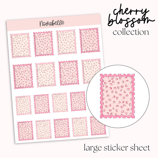 Cherry Blossom Stamps Sticker Sheet