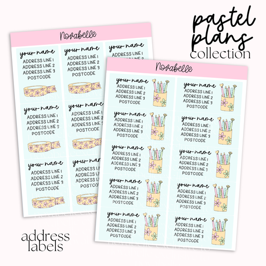 Pastel Plans Address Labels Set Sticker Sheet