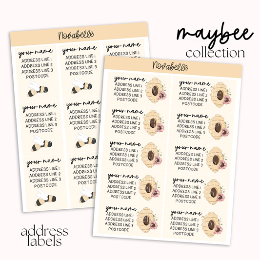 Maybee Address Labels Set Sticker Sheet