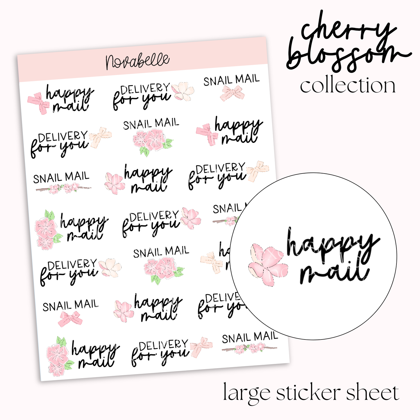 Happy Mail Script Sticker Sheet