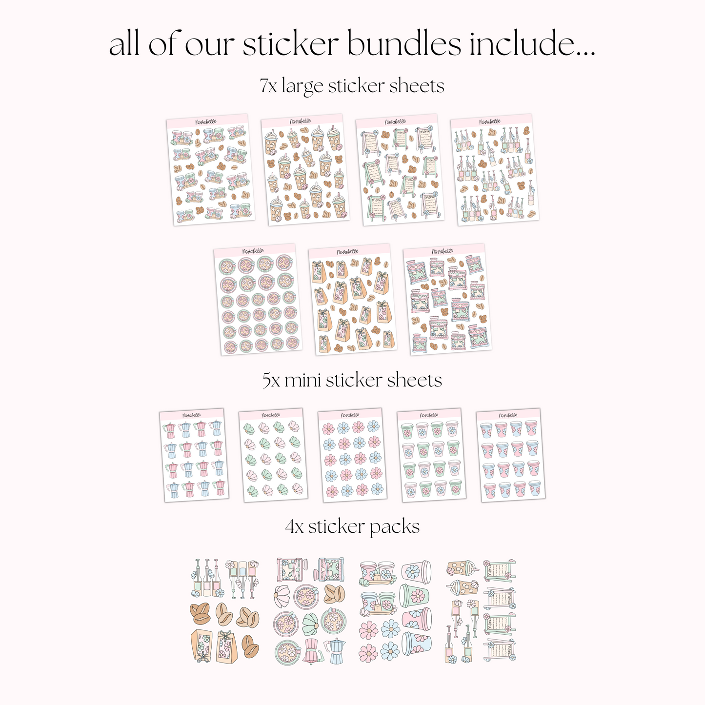 Cafe Blooms Sticker Bundle