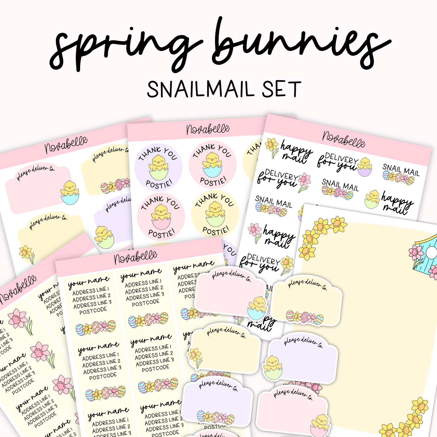 Spring Bunnies Snailmail Set