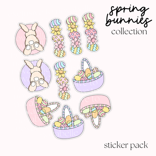 Spring Bunnies Sticker Pack (2)