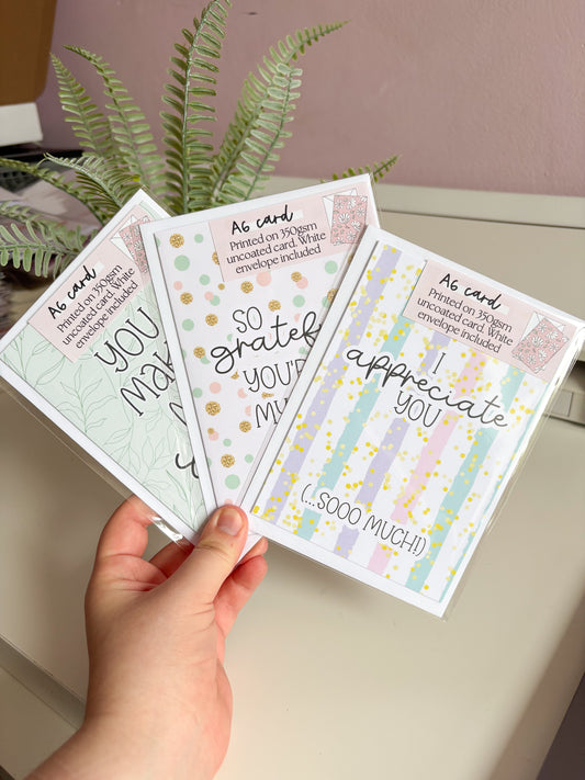 Grateful Heart Card Set (UNCOATED) *misprint - read description*