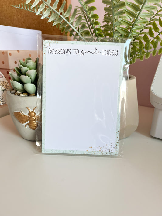 Reasons To Smile Today A6 Notepad